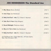 Carica l&#39;immagine nel visualizzatore di Gallery, Joe Henderson : The Standard Joe (CD, Album)
