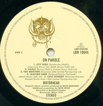 Carica l&#39;immagine nel visualizzatore di Gallery, Motörhead : On Parole (LP, Album, RE + LP + RSD, Comp, RM, Exp)
