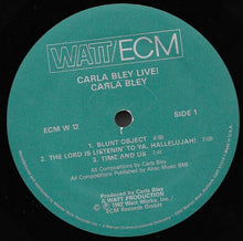 Carica l&#39;immagine nel visualizzatore di Gallery, Carla Bley : Live! (LP, Album)
