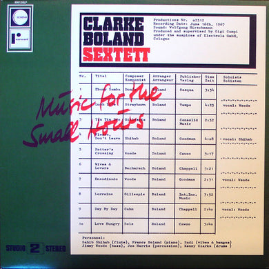 The Kenny Clarke - Francy Boland Sextet : Music For The Small Hours (LP, Album, RE)