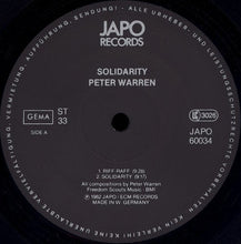 Carica l&#39;immagine nel visualizzatore di Gallery, Peter Warren : Solidarity (LP, Album)
