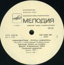 Carica l&#39;immagine nel visualizzatore di Gallery, Аквариум : Равноденствие (LP, Album)
