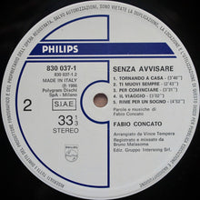 Carica l'immagine nel visualizzatore di Gallery, Fabio Concato : Senza Avvisare (LP, Album)
