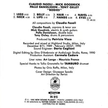 Carica l&#39;immagine nel visualizzatore di Gallery, Claudio Fasoli - Mick Goodrick - Palle Danielsson - Tony Oxley : Bodies (CD, Album)
