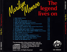 Carica l'immagine nel visualizzatore di Gallery, Marilyn Monroe : The Legend Lives On (CD, Comp)
