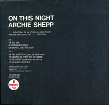 Carica l&#39;immagine nel visualizzatore di Gallery, Archie Shepp : On This Night (LP, Album, RE)
