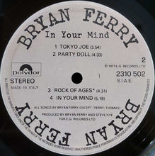 Carica l&#39;immagine nel visualizzatore di Gallery, Bryan Ferry : In Your Mind (LP, Album)
