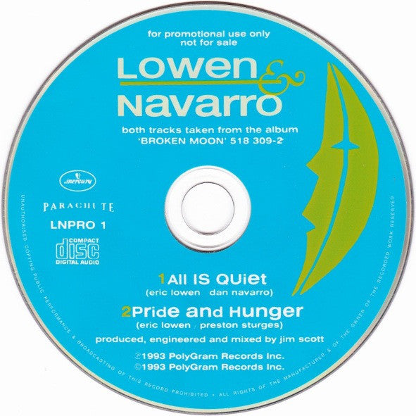 Lowen & Navarro : All Is Quiet (CD, Single, Promo)