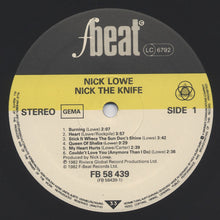 Carica l&#39;immagine nel visualizzatore di Gallery, Nick Lowe : Nick The Knife (LP, Album)
