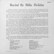 Carica l'immagine nel visualizzatore di Gallery, Billie Holiday : Recital By Billie Holiday (LP, Comp, Mono)
