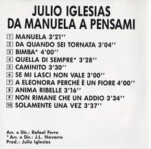 Carica l&#39;immagine nel visualizzatore di Gallery, Julio Iglesias : Da Manuela A Pensami  (CD, Comp)

