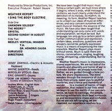 Carica l&#39;immagine nel visualizzatore di Gallery, Weather Report : I Sing The Body Electric (CD, Album, RE, RM)
