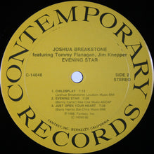 Carica l'immagine nel visualizzatore di Gallery, Joshua Breakstone Featuring Tommy Flanagan And Jimmy Knepper : Evening Star (LP, Album)
