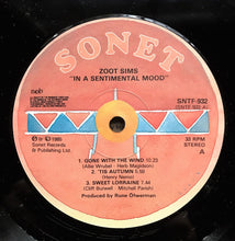 Carica l&#39;immagine nel visualizzatore di Gallery, Zoot Sims : In A Sentimental Mood (LP, Album)
