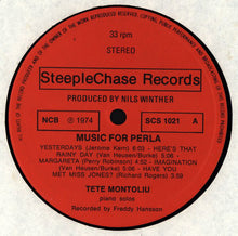 Carica l'immagine nel visualizzatore di Gallery, Tete Montoliu : Music For Perla (LP, Album)

