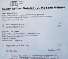 Carica l&#39;immagine nel visualizzatore di Gallery, Sonny Rollins Quintet - Jackie McLean Quintet : In Concert - Chateauvallon, 1973 (CD, Comp, Unofficial)
