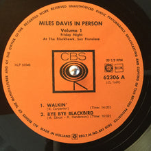Carica l&#39;immagine nel visualizzatore di Gallery, Miles Davis : In Person, Friday Night At The Blackhawk, San Francisco, Vol. 1 (LP)
