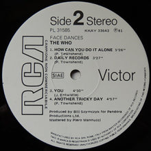 Carica l&#39;immagine nel visualizzatore di Gallery, The Who : Face Dances (LP, Album, Promo)
