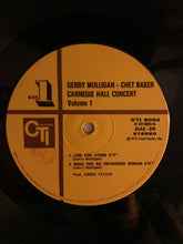 Carica l&#39;immagine nel visualizzatore di Gallery, Gerry Mulligan / Chet Baker : Carnegie Hall Concert Volume 1 (LP, Album, Gat)
