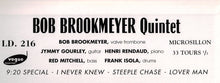 Carica l&#39;immagine nel visualizzatore di Gallery, Bob Brookmeyer Quintet : Bob Brookmeyer (LP, Mono, RE, wit)
