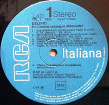 Carica l&#39;immagine nel visualizzatore di Gallery, Maria Carta : Delirio (In S&#39;Amena Campagna Dilliriende) (LP, Album)
