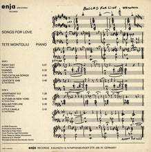 Carica l&#39;immagine nel visualizzatore di Gallery, Tete Montoliu : Songs For Love (LP, Album)
