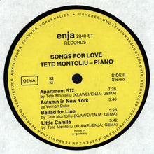 Carica l&#39;immagine nel visualizzatore di Gallery, Tete Montoliu : Songs For Love (LP, Album)
