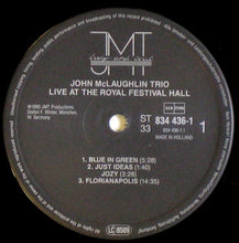 Carica l&#39;immagine nel visualizzatore di Gallery, John McLaughlin Trio : Live At The Royal Festival Hall (LP, Album)
