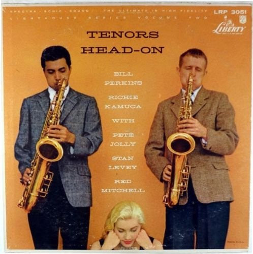 Bill Perkins, Richie Kamuca With Pete Jolly, Stan Levey, Red Mitchell : Tenors Head-On (LP, Album, Mono)