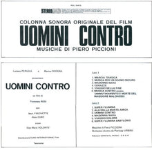 Carica l&#39;immagine nel visualizzatore di Gallery, Piero Piccioni : Uomini Contro (Colonna Sonora Originale Del Film) (LP, Album)
