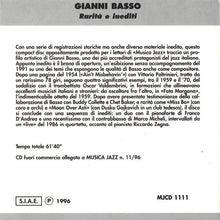 Carica l&#39;immagine nel visualizzatore di Gallery, Gianni Basso : Rarità E Inediti (CD, Comp)

