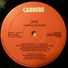 Carica l&#39;immagine nel visualizzatore di Gallery, Rage (9) : Run For The Night (LP, Album)
