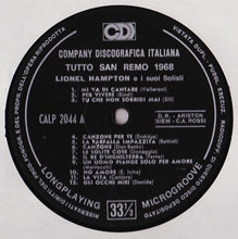 Carica l&#39;immagine nel visualizzatore di Gallery, Lionel Hampton : Tutto San Remo &#39;68 (LP)
