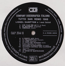 Carica l&#39;immagine nel visualizzatore di Gallery, Lionel Hampton : Tutto San Remo &#39;68 (LP)
