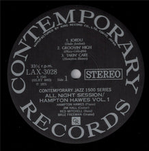 Carica l&#39;immagine nel visualizzatore di Gallery, Hampton Hawes Quartet : All Night Session, Vol. 1 (LP, Album, Ltd, RE)
