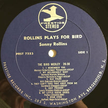 Carica l&#39;immagine nel visualizzatore di Gallery, Sonny Rollins : Rollins Plays For Bird (LP, Album, RE, RM)
