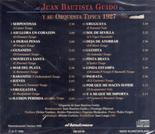 Carica l&#39;immagine nel visualizzatore di Gallery, Juan Guido Y Su Orquesta Típica : 1927 (CD, Comp)
