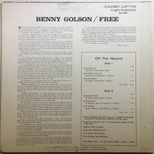 Carica l&#39;immagine nel visualizzatore di Gallery, Benny Golson Quartet : Free (LP, Album, RE)
