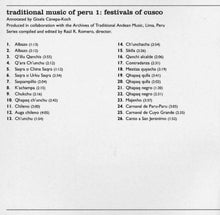 Carica l&#39;immagine nel visualizzatore di Gallery, Various : Festivals of Cusco (CD, Album, Gol)
