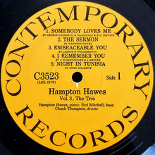 Carica l&#39;immagine nel visualizzatore di Gallery, Hampton Hawes : Everybody Likes Hampton Hawes, Vol. 3: The Trio (LP, Album, Mono, RE, SLM)
