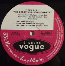 Carica l&#39;immagine nel visualizzatore di Gallery, Gerry Mulligan Quartet :  Gerry Mulligan Inedit  (LP, Album, Mono)
