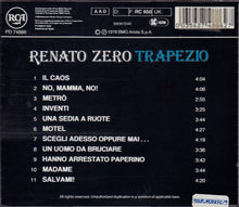 Carica l'immagine nel visualizzatore di Gallery, Renato Zero : Trapezio (CD, Album, RE)
