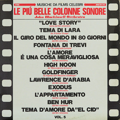 John Blackinsell Orchestra : Le Piu Belle Colonne Sonore  (LP, Comp)