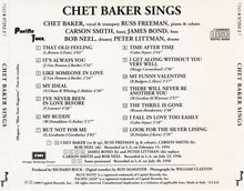 Carica l&#39;immagine nel visualizzatore di Gallery, Chet Baker : Chet Baker Sings (CD, Album, RE)
