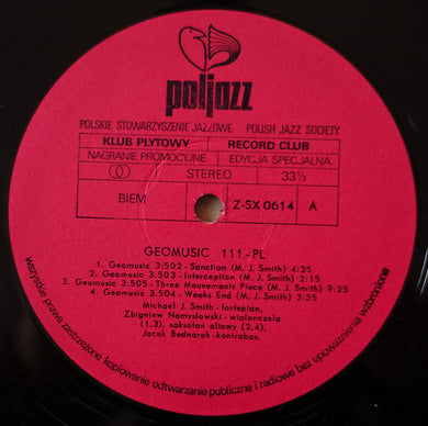 Michael Smith (14), Zbigniew Namysłowski, Jacek Bednarek : Geomusic 111 - PL (LP, Club, Promo, S/Edition, Red)