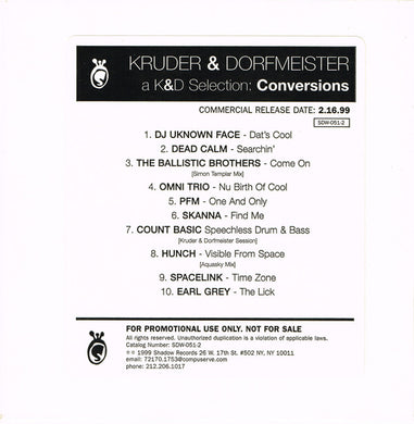 Kruder & Dorfmeister : Conversions - A K&D Selection (CD, Mixed, Promo)