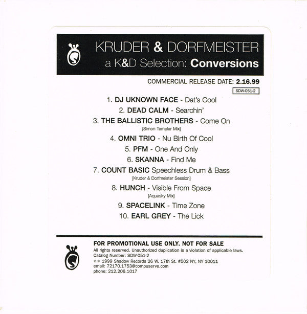 Kruder & Dorfmeister : Conversions - A K&D Selection (CD, Mixed, Promo)