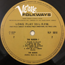 Carica l&#39;immagine nel visualizzatore di Gallery, Tim Hardin : Tim Hardin 1 (LP, Album, Mono)
