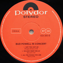 Carica l&#39;immagine nel visualizzatore di Gallery, Bud Powell : Bud Powell In Concert (LP, Album, RE)
