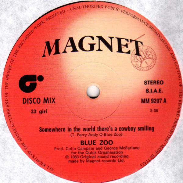 Blue Zoo : Somewhere In The World There's A Cowboy Smiling (12
